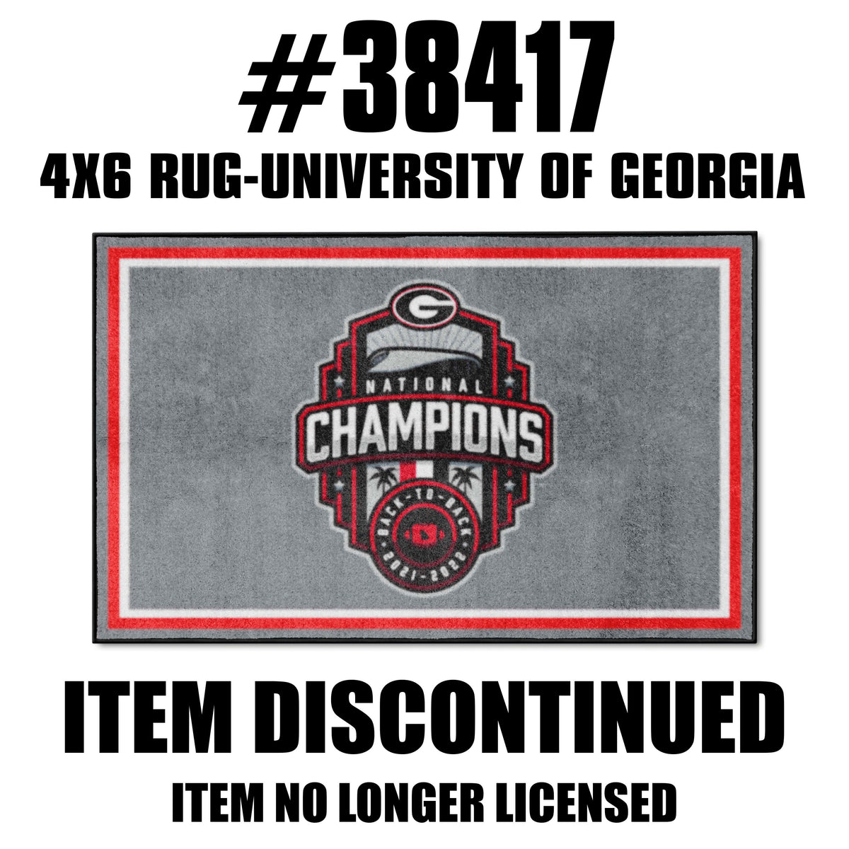 Georgia 2022-23 National Champions 4x6 Rug