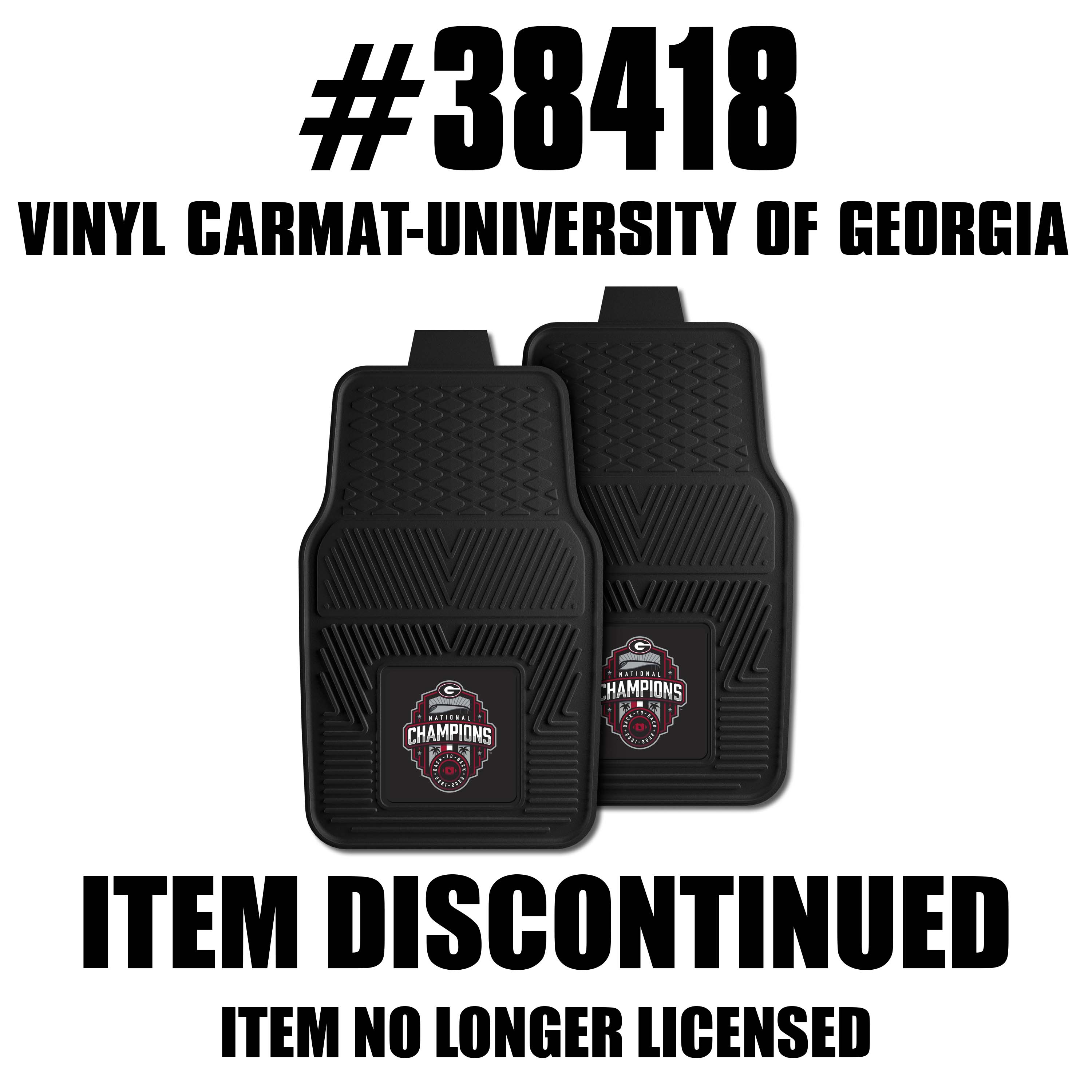 Georgia 2022-23 National Champions 2-pc Vinyl Car Mat Set