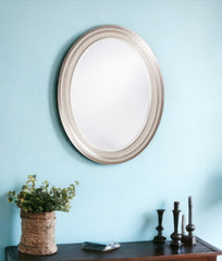 33" Silver Oval Framed Accent Mirror