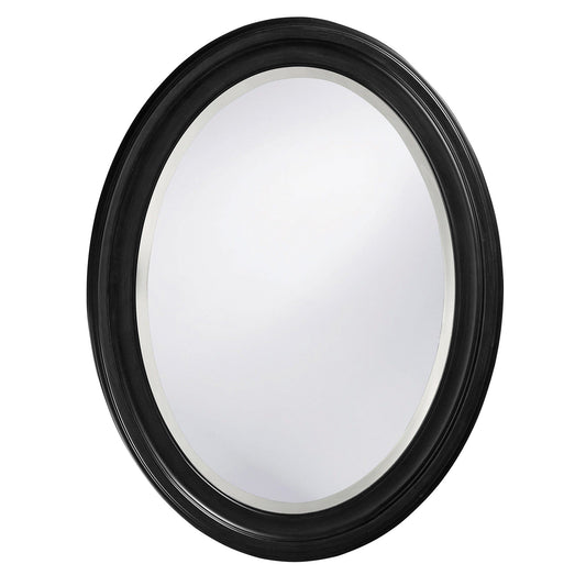 Oval Shaped Black Wood Frame Mirror - Homeroots