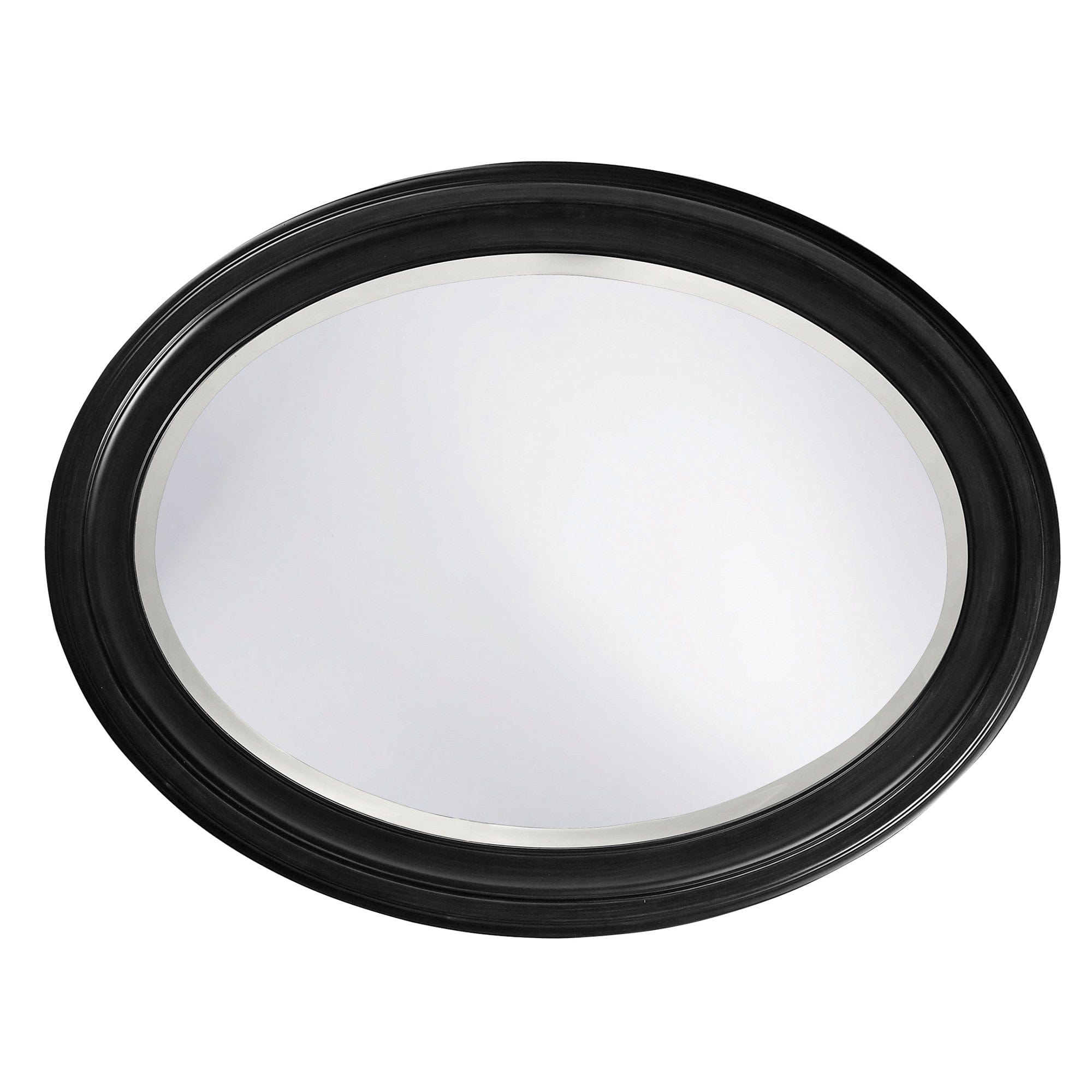 Oval Shaped Black Wood Frame Mirror - Homeroots