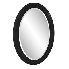 Oval Shaped Black Wood Frame Mirror - Homeroots