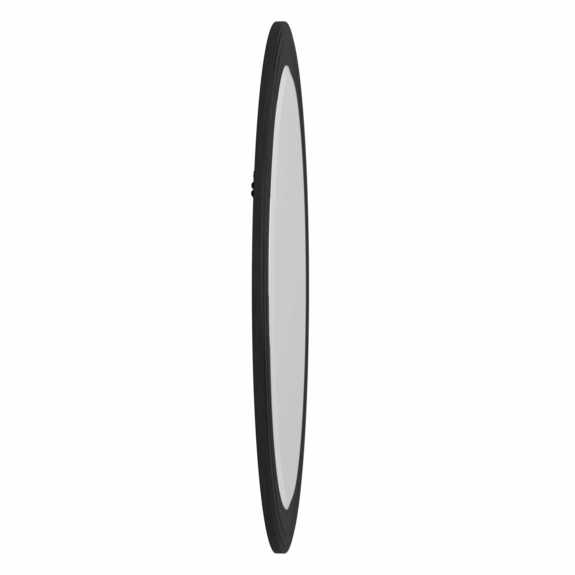 Oval Shaped Black Wood Frame Mirror - Homeroots