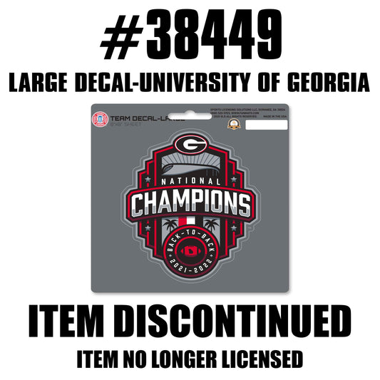 Georgia 2022-23 National Champions Large Decal