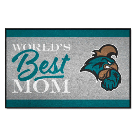 Coastal Carolina Chanticleers World's Best Mom Starter Mat Accent Rug - 19in. x 30in. - Coastal Carolina