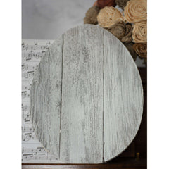 12" Farmhouse White Wwash Wooden Large Egg - Homeroots