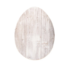 12" Farmhouse White Wwash Wooden Large Egg - Homeroots