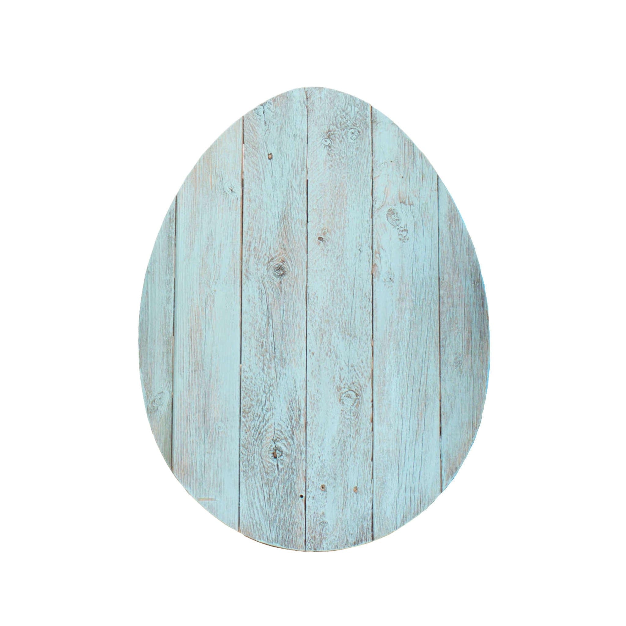 18" Rustic Farmhouse Turquoise Wooden Large Egg - Homeroots