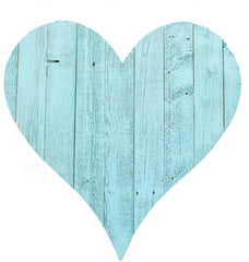 12" Turquoise Reclaimed Wood Heart Wall Decor - Homeroots