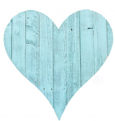 12" Turquoise Reclaimed Wood Heart Wall Decor - Homeroots