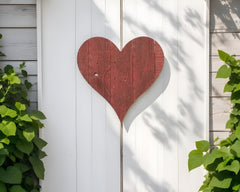 12" Rustic Red Reclaimed Wood Heart Wall Decor - Homeroots