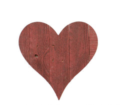 12" Rustic Red Reclaimed Wood Heart Wall Decor - Homeroots