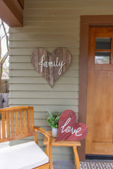 12" Rustic Red Reclaimed Wood Heart Wall Decor - Homeroots