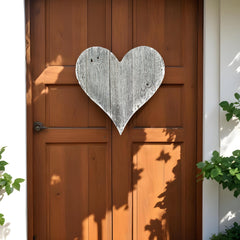 12" Whitewash Reclaimed Wood Heart Wall Decor - Homeroots