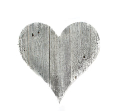 12" Whitewash Reclaimed Wood Heart Wall Decor - Homeroots