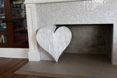 12" Whitewash Reclaimed Wood Heart Wall Decor - Homeroots