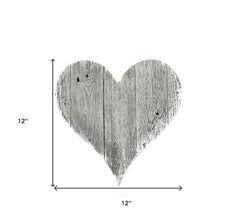 12" Whitewash Reclaimed Wood Heart Wall Decor - Homeroots