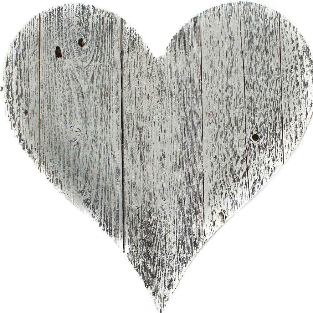 12" Whitewash Reclaimed Wood Heart Wall Decor - Homeroots