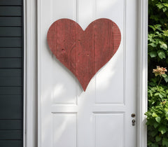 18" Rustic Red Reclaimed Wood Heart Wall Decor - Homeroots