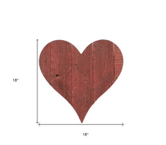 18" Rustic Red Reclaimed Wood Heart Wall Decor - Homeroots