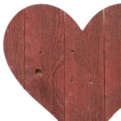 18" Rustic Red Reclaimed Wood Heart Wall Decor - Homeroots