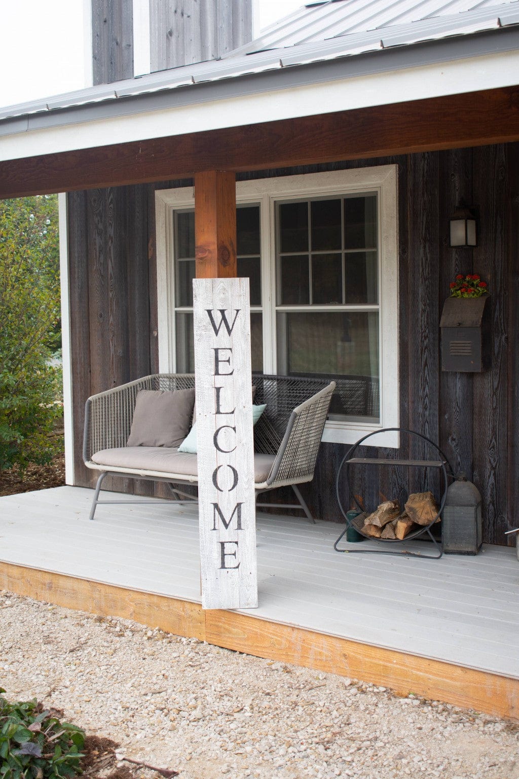 Rustic White Wash Front Porch Welcome Sign - Homeroots