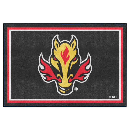 Calgary Flames 5ft. x 8 ft. Plush Area Rug - Calgary Flames