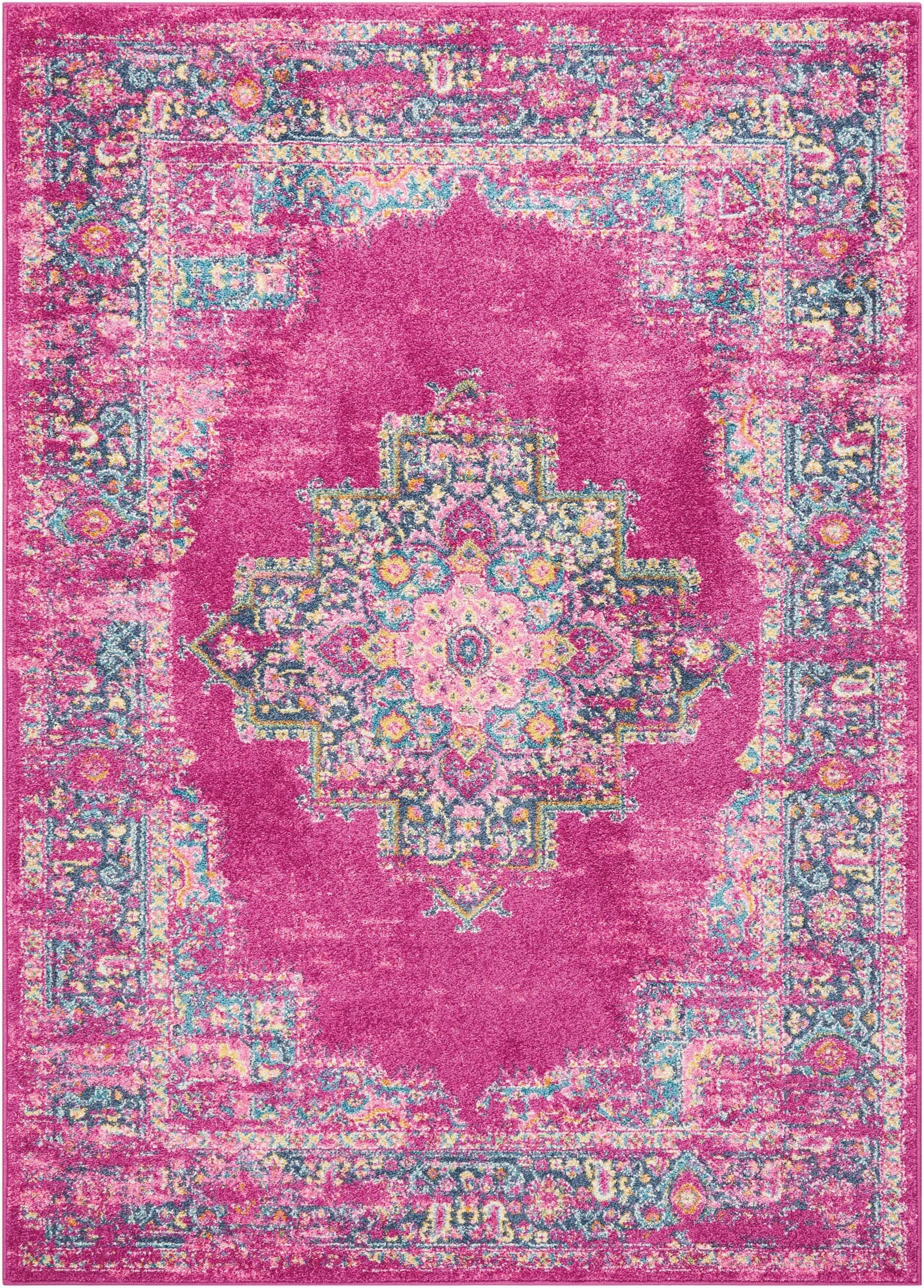 4' X 6' Fuchsia Power Loom Area Rug