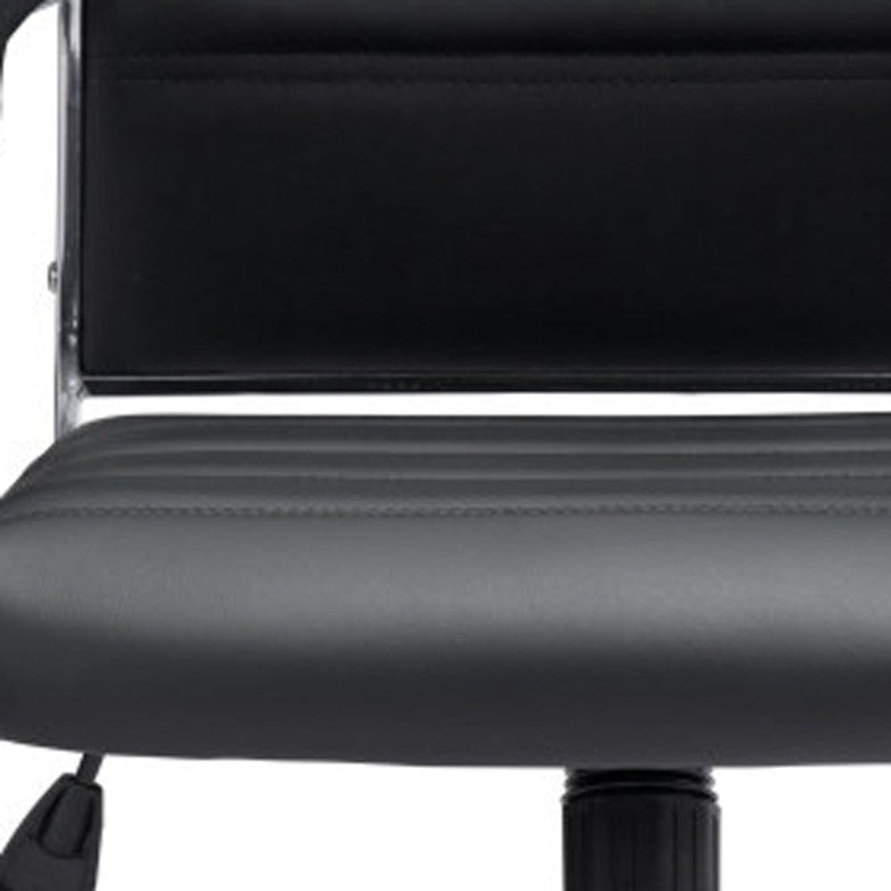 Black and Silver Adjustable Swivel Faux Leather Rolling Conference Office Chair