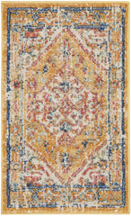 2' X 3' Yellow And Ivory Dhurrie Area Rug