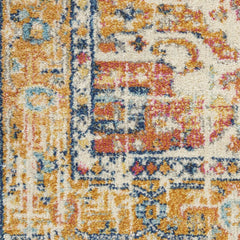 8' X 10' Yellow And Ivory Power Loom Area Rug - Homeroots