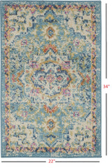 2' X 3' Blue And Ivory Dhurrie Area Rug