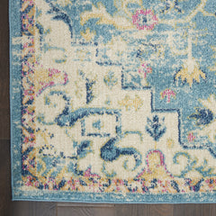 2' X 3' Blue And Ivory Dhurrie Area Rug