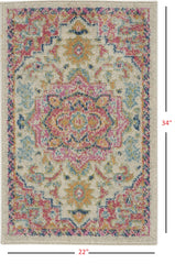 2' X 3' Pink And Ivory Southwestern Dhurrie Area Rug