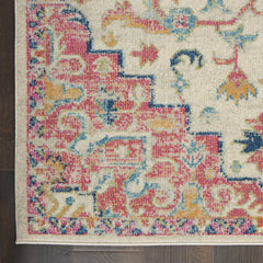 2' X 3' Pink And Ivory Southwestern Dhurrie Area Rug