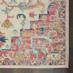 4' X 6' Pink And Ivory Southwestern Dhurrie Area Rug