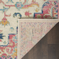 7' X 10' Pink And Ivory Southwestern Dhurrie Area Rug