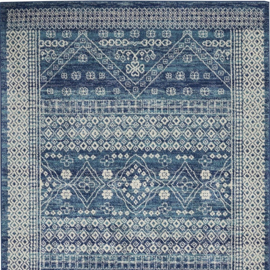 4' X 6' Navy Blue Power Loom Area Rug - Homeroots