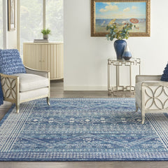 7' X 10' Navy Blue Power Loom Area Rug - Homeroots