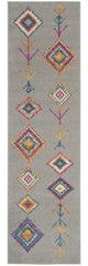 8' Gray Geometric Berber Runner Rug - Homeroots