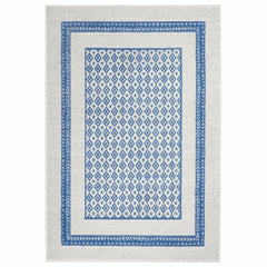 6' X 9' Navy Blue Geometric Dhurrie Area Rug - Homeroots