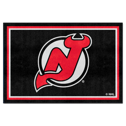 New Jersey Devils 5ft. x 8 ft. Plush Area Rug - New Jersey Devils