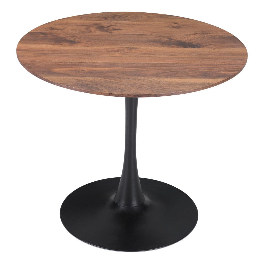 35" Steel Pedestal Base Dining Table