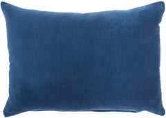 14" X 20" Navy Blue Cotton Throw Pillow - Homeroots