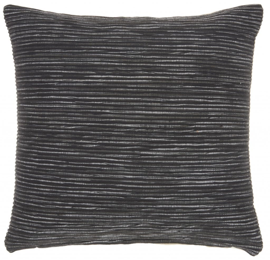 Charcoal Distressed Stripes Throw Pillow - Homeroots