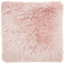 Fluffy Rose Pink Shag Accent Throw Pillow