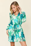 Double Take Full Size Floral Long Sleeve Romper with Pockets - Flyclothing LLC