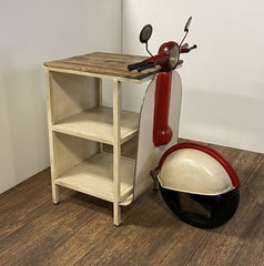 Rustic Red And Vanilla Scooter Cabinet - Homeroots