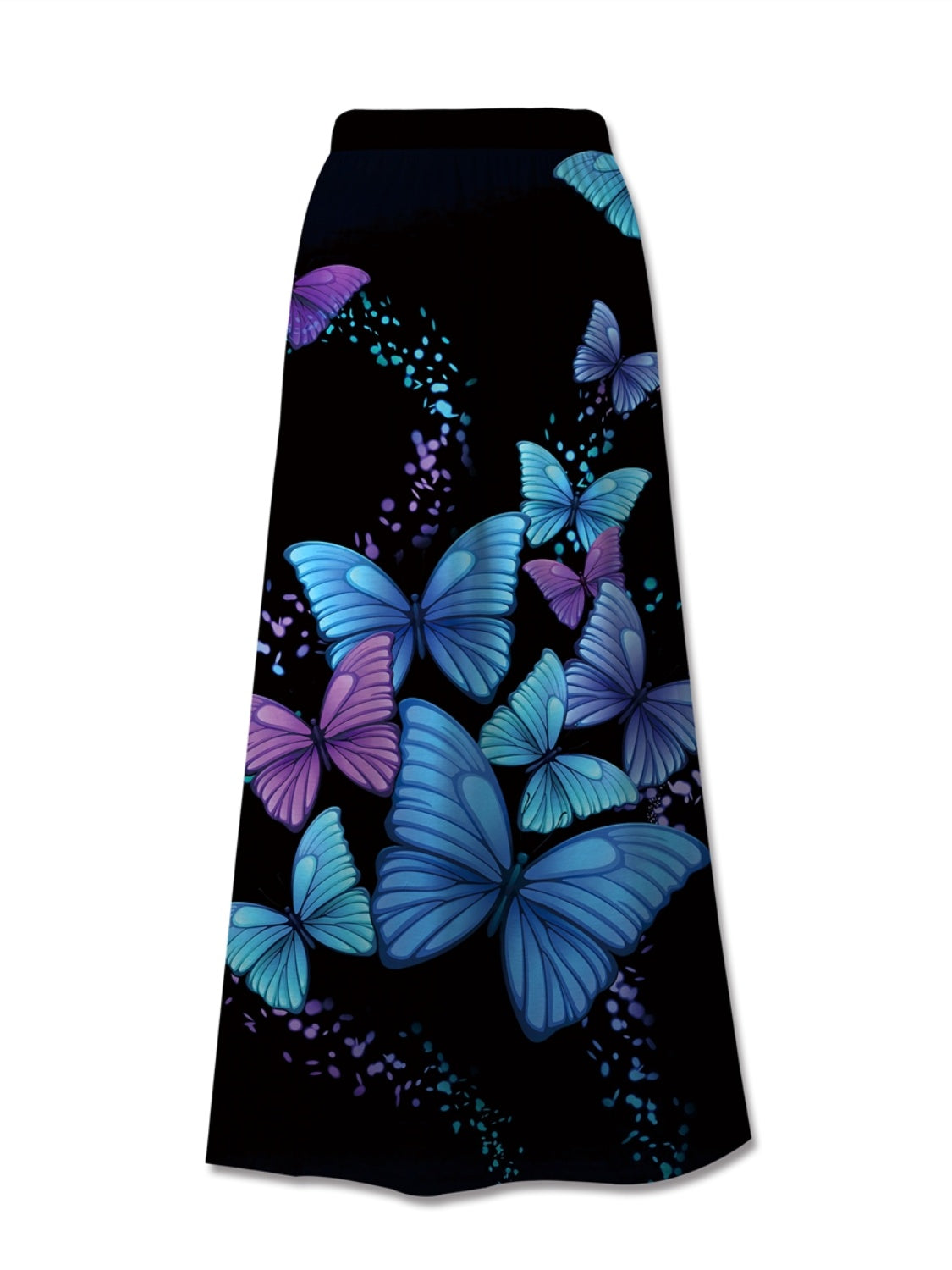 Printed Elastic Waist Midi Skirt - Flyclothing LLC