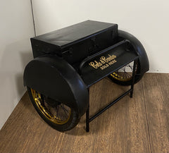 Black Old Time Delivery Box Table With Storage